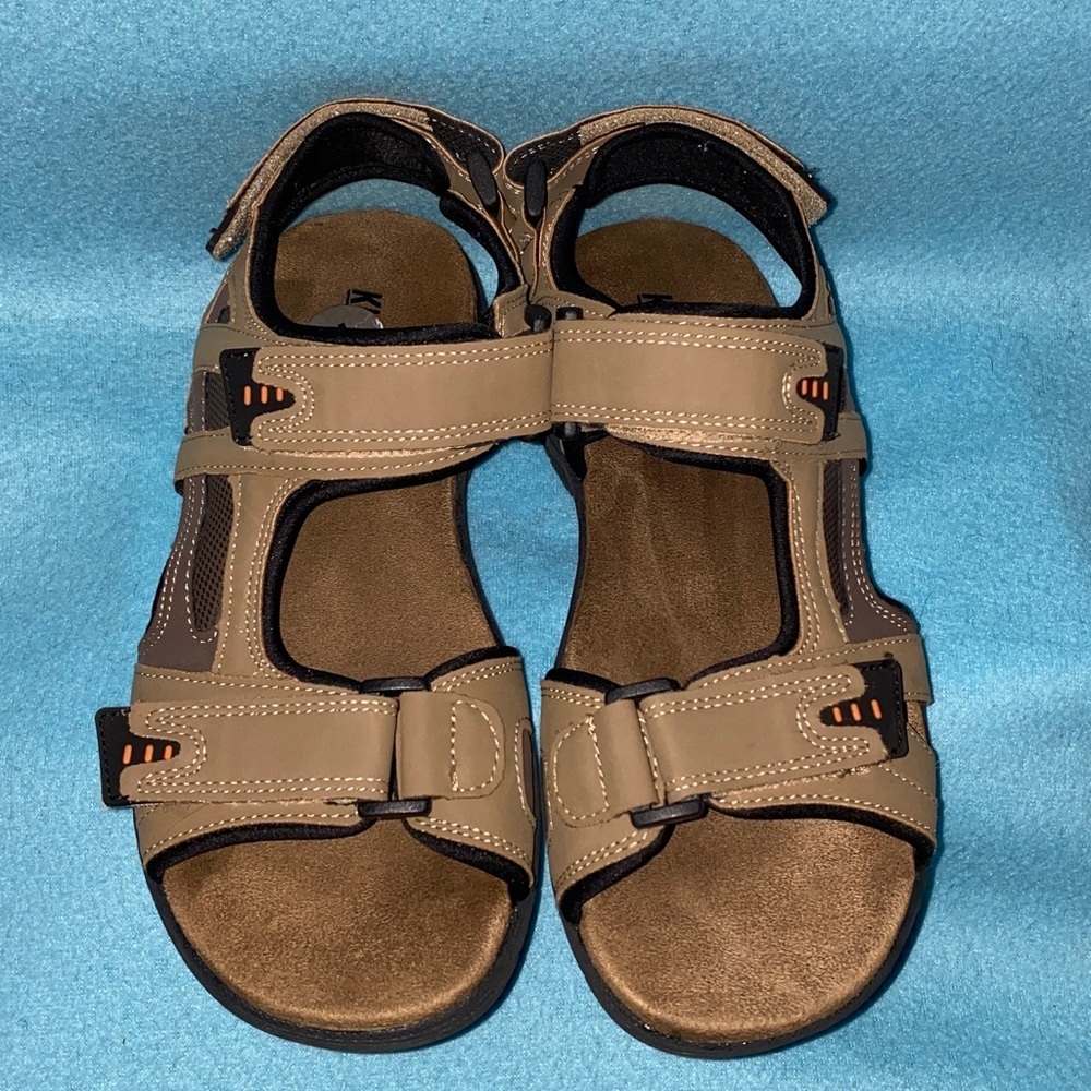 KHOMBU Noah suede tan adjustable hook and loop closures outdoor hiking size 7